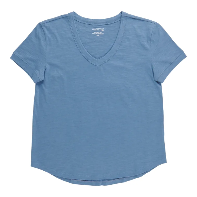 mySTYLE Women's V-Neck Short Sleeve Tee made by Giant Tiger