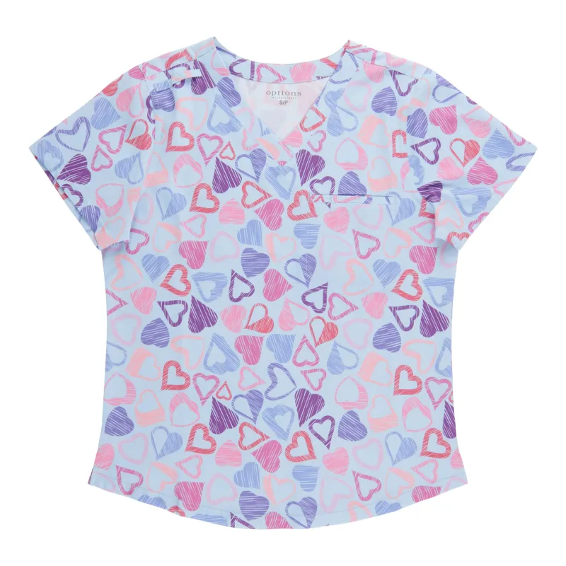 Options Women's Printed Short Sleeve Scrub Top made by Giant Tiger