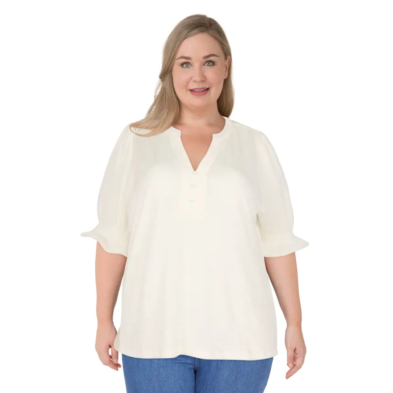 mySTYLE Women's Plus Woven Gauze Top made by Giant Tiger