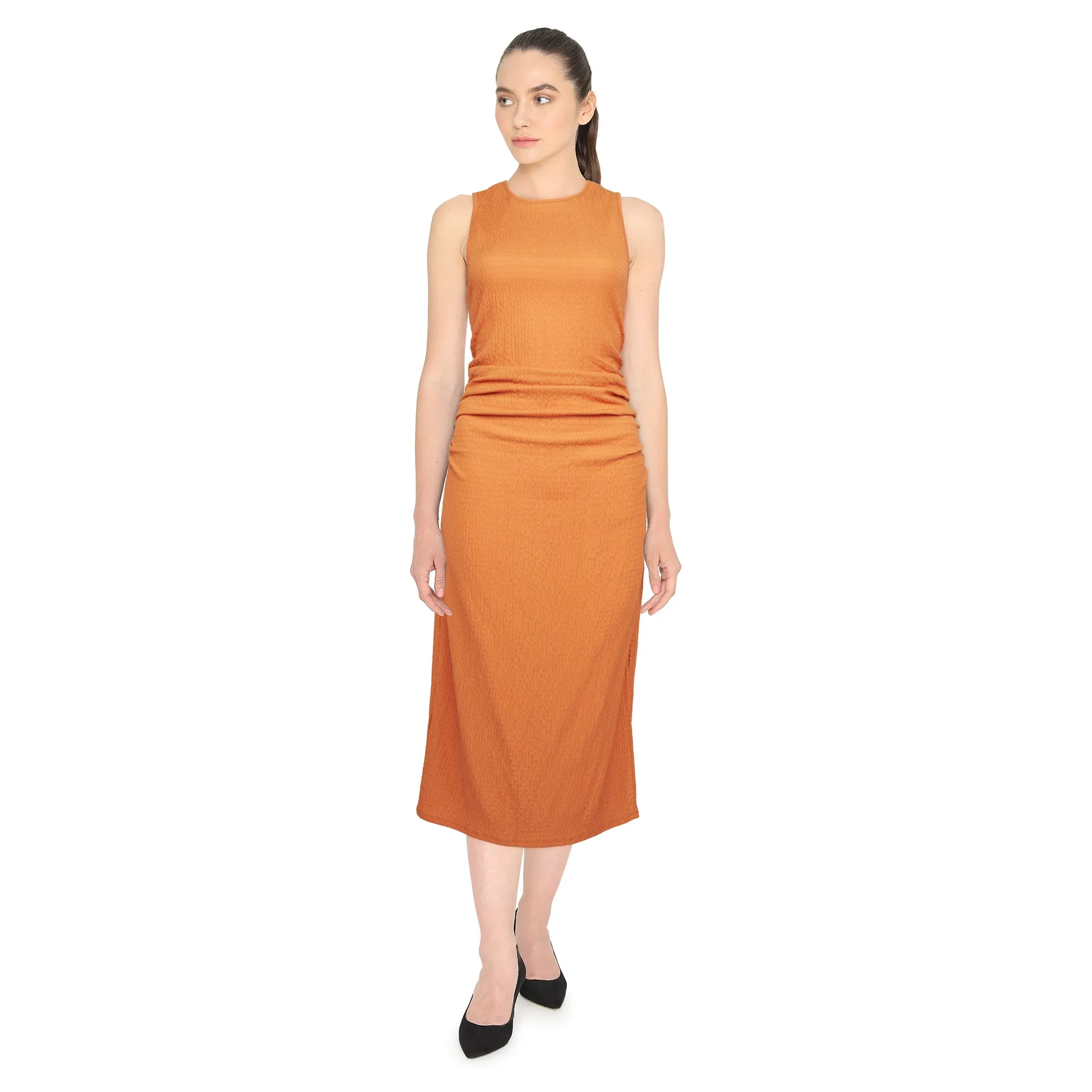 lily morgan Women's Knit Ruched Midi Dress sold by Giant Tiger product image thumbnail 5