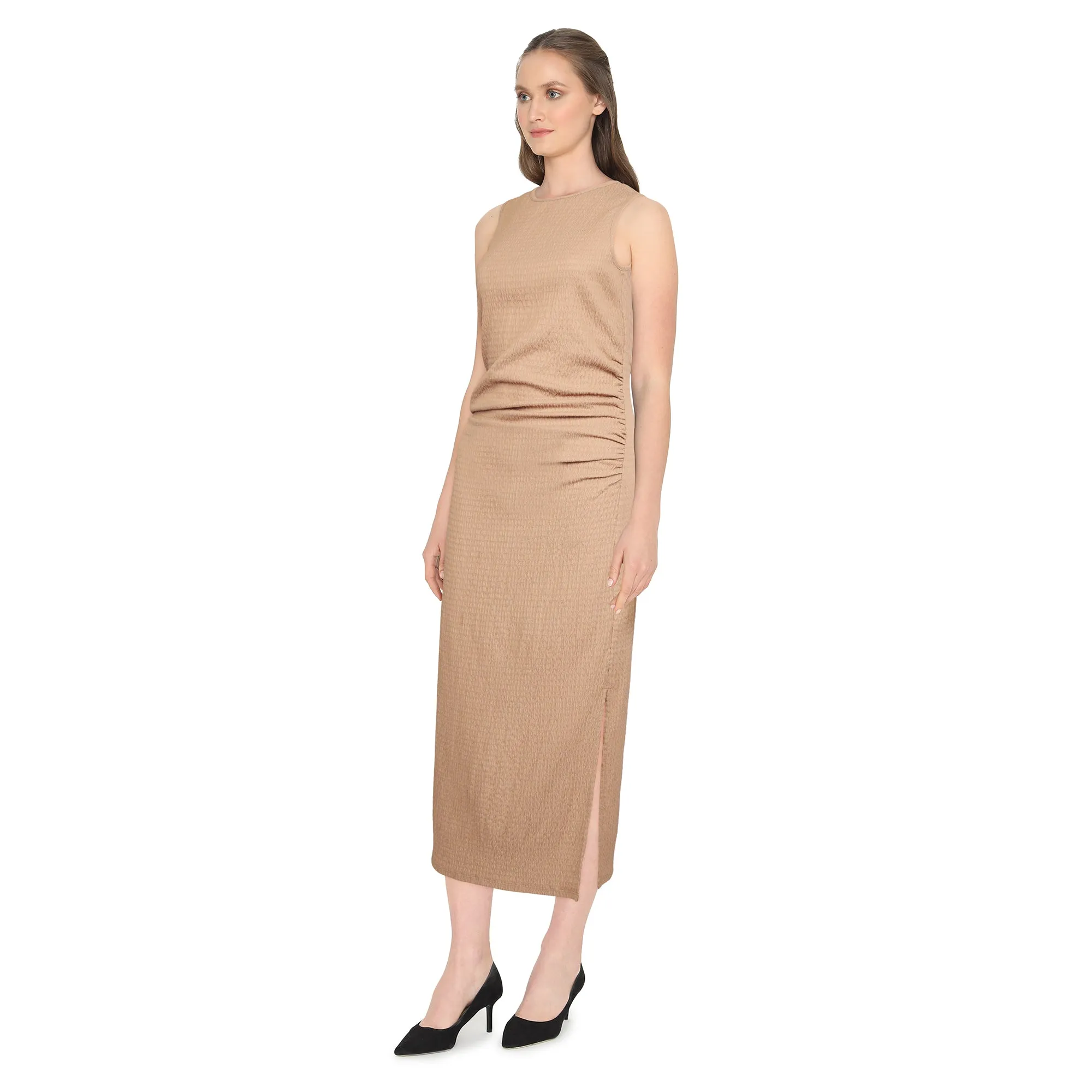 lily morgan Women's Knit Ruched Midi Dress sold by Giant Tiger product image thumbnail 2