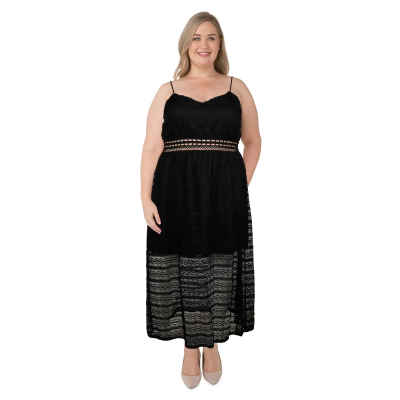 lily morgan Women's Plus Lace Maxi Dress made by Giant Tiger