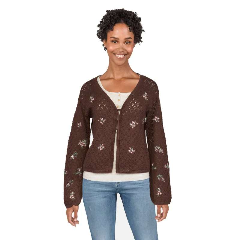 mySTYLE Women's Floral Crochet Cardigan made by Giant Tiger