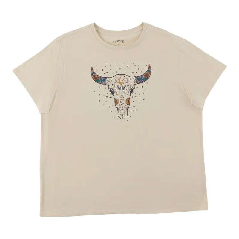 mySTYLE Women's Plus Embellished Boyfriend Tee made by Giant Tiger