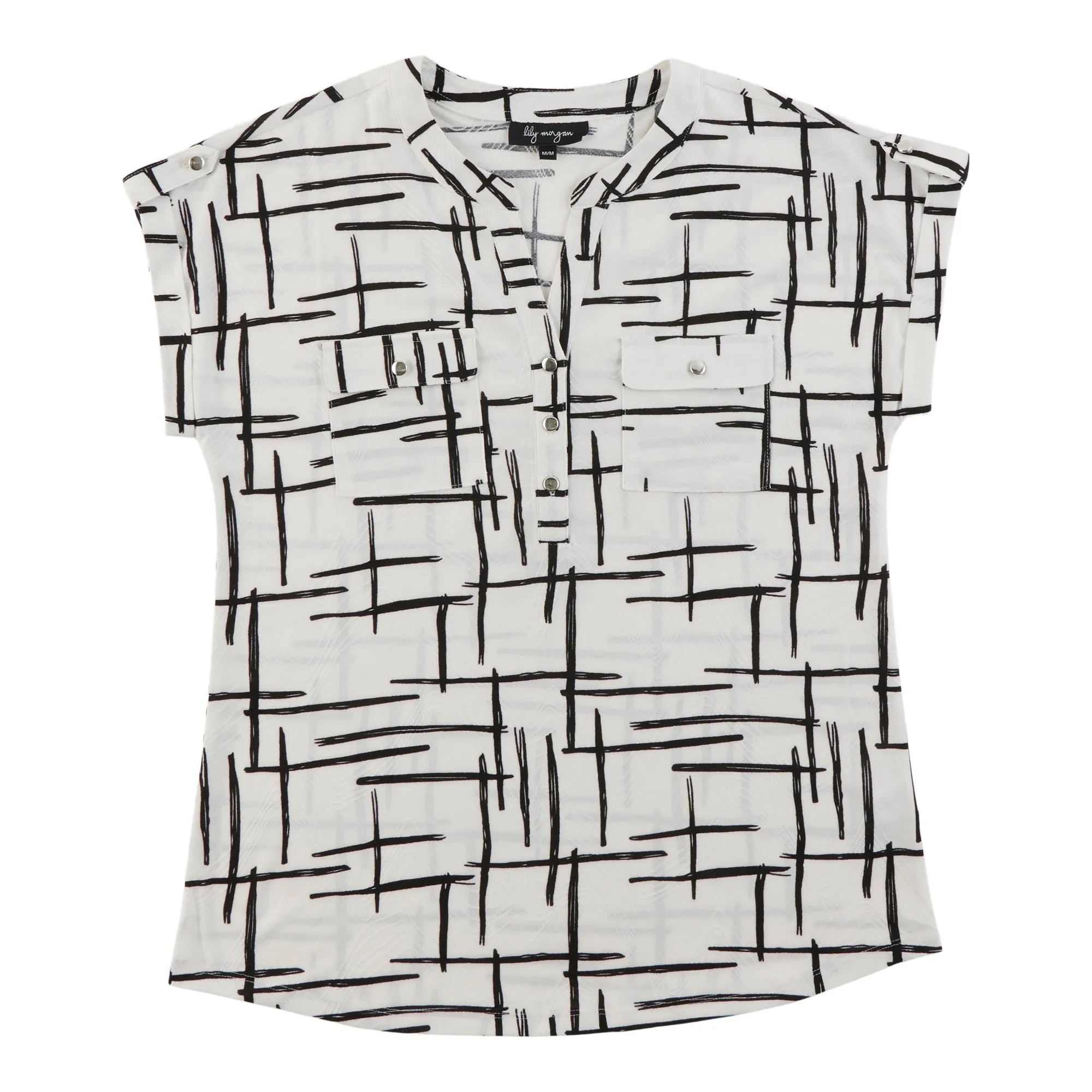 lily morgan Women's Printed Top with Dual Chest Pockets sold by Giant Tiger product image thumbnail 4