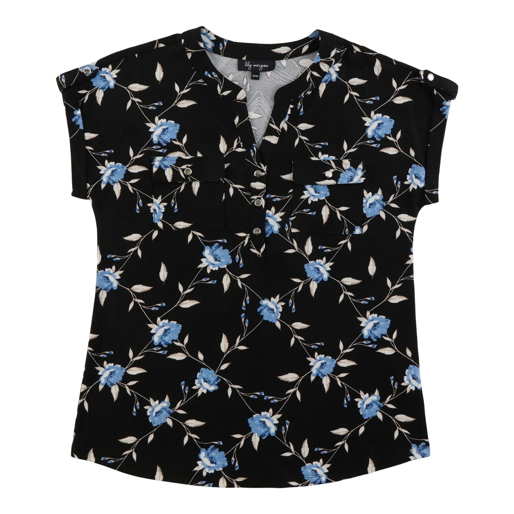 lily morgan Women's Printed Top with Dual Chest Pockets sold by Giant Tiger