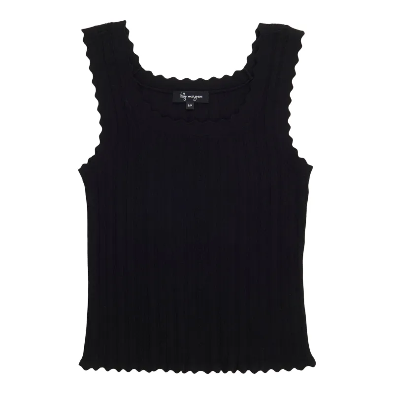 lily morgan Women's Solid Pointelle Tank Top made by Giant Tiger
