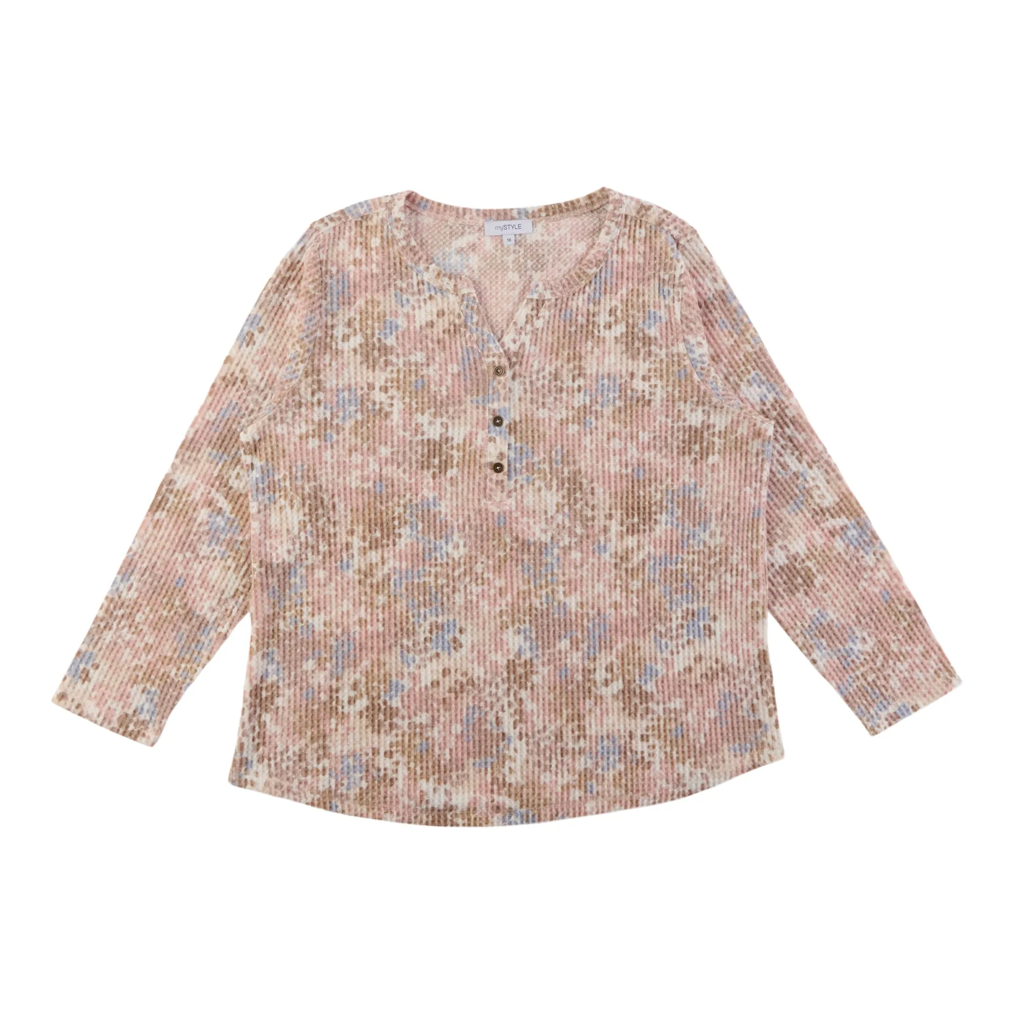 mySTYLE Women's Plus Printed Waffle Knit Top sold by Giant Tiger product image thumbnail 2