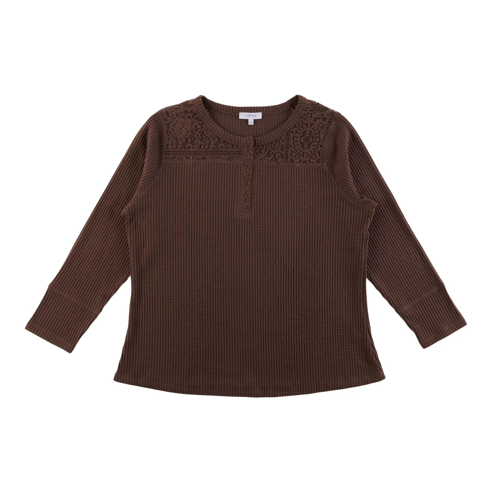 mySTYLE Women's Plus Waffle Knit Top sold by Giant Tiger product image thumbnail 2