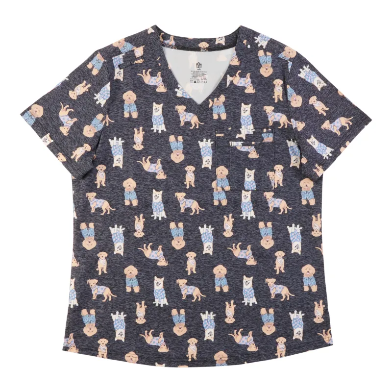 Women's Printed V-Neck Scrub Top made by Giant Tiger