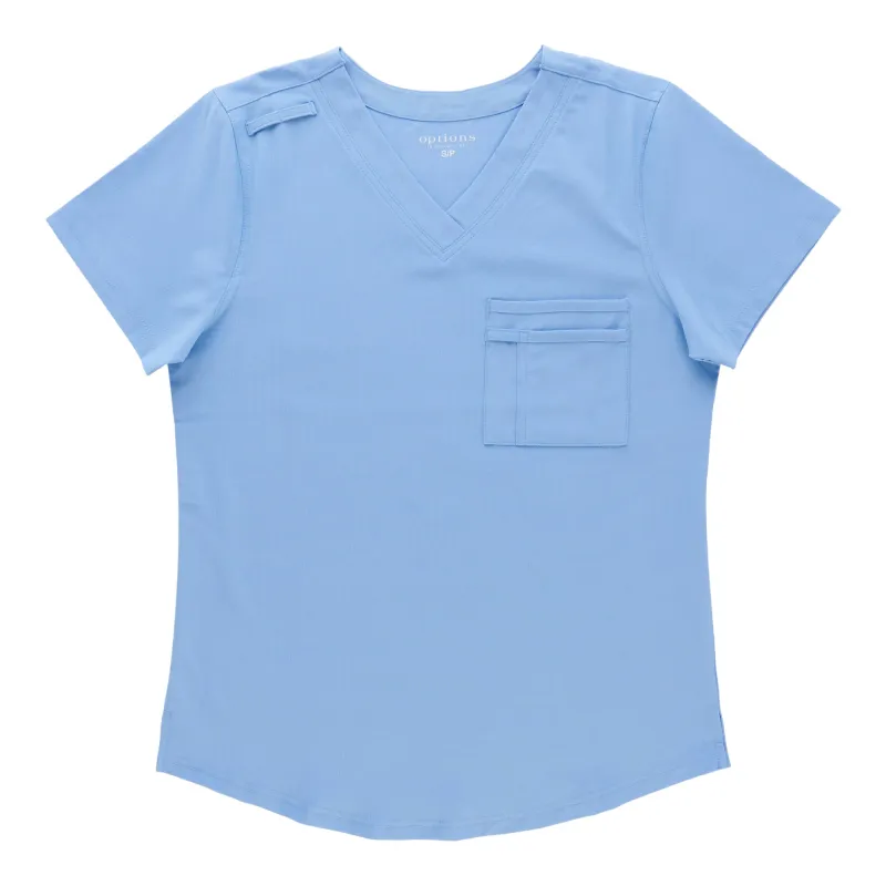 Options Women's Solid V-Neck Scrub Top made by Giant Tiger
