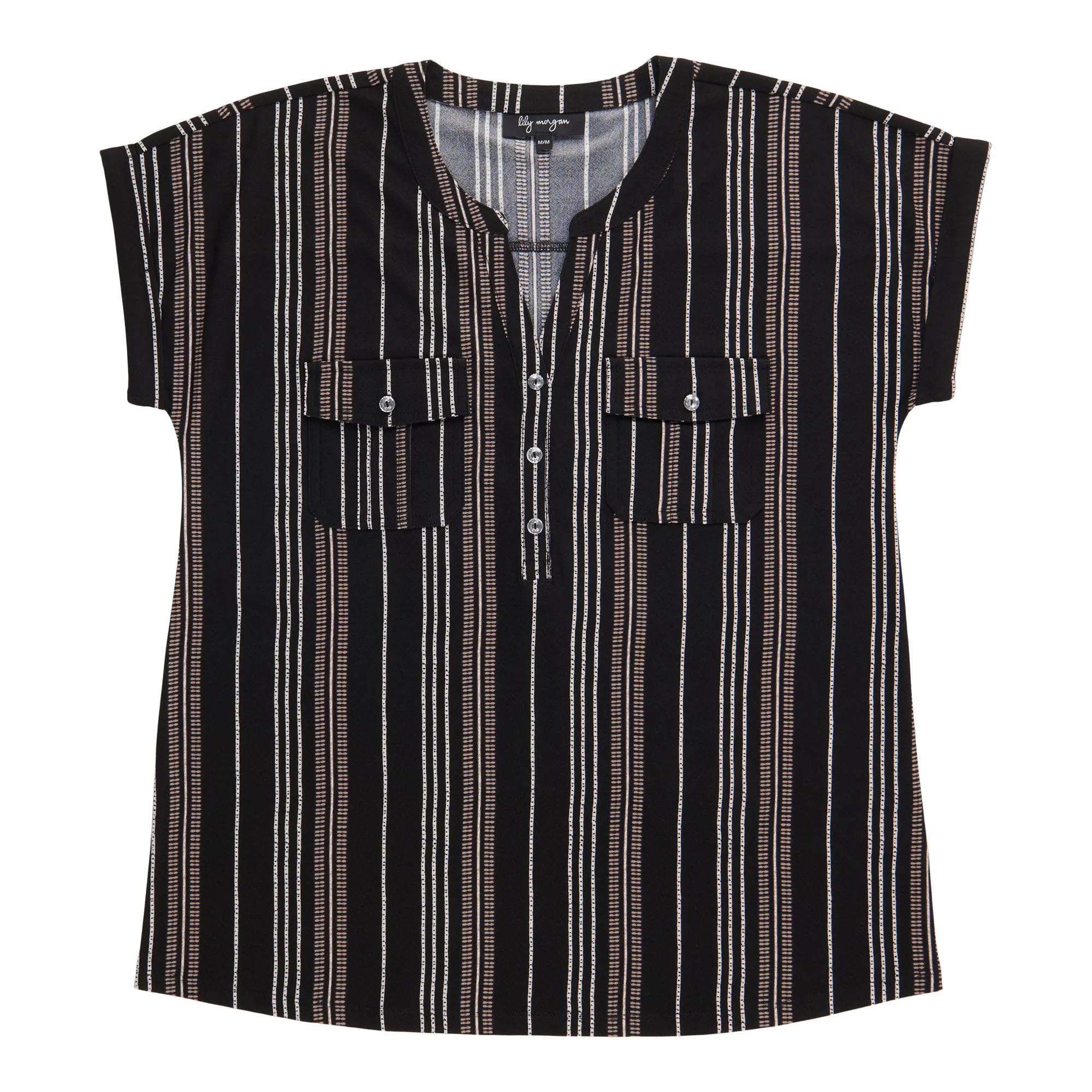 lily morgan Women's Printed Top with Pleated Pockets sold by Giant Tiger