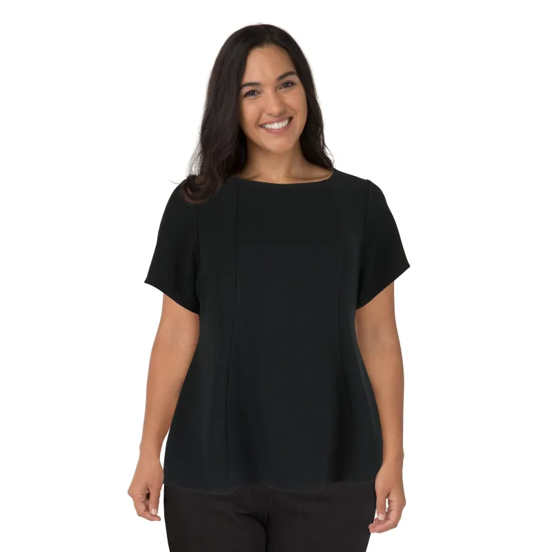 lily morgan Women's Plus Cap Sleeve Peplum Top made by Giant Tiger
