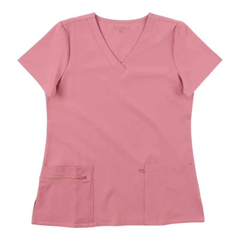 Options Women's Solid Textured Short Sleeve Scrub Top made by Giant Tiger