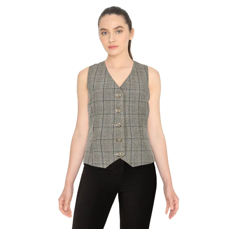 lily morgan Women's Plaid Button Front Vest made by Giant Tiger