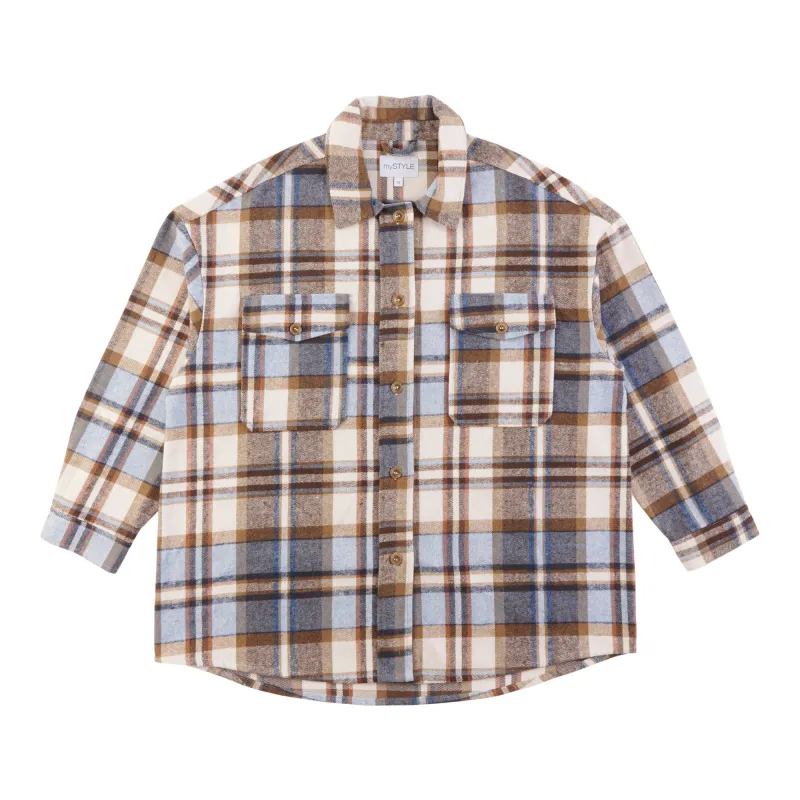 mySTYLE Women's Plus Seasonal Plaid Shacket made by Giant Tiger