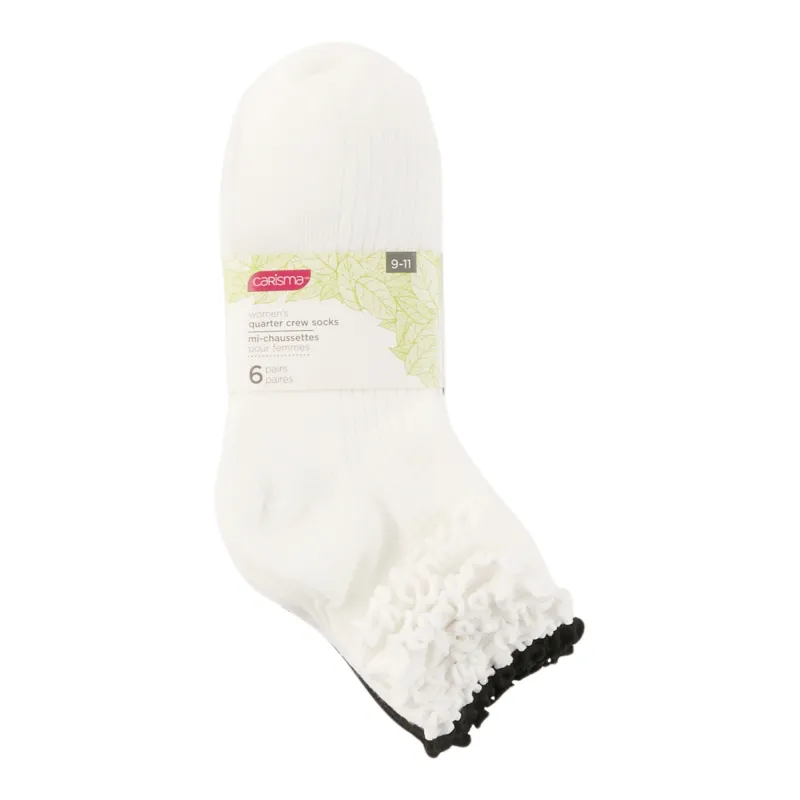 mySTYLE Women's Lettuce Edge Crew Socks, 6-Pack made by Giant Tiger