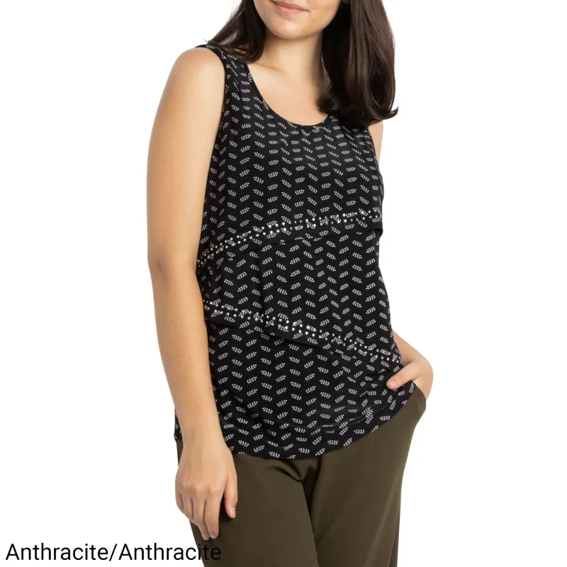 Classic Editions Women's Ruffle-Front Printed Cami - S-XXL made by Giant Tiger