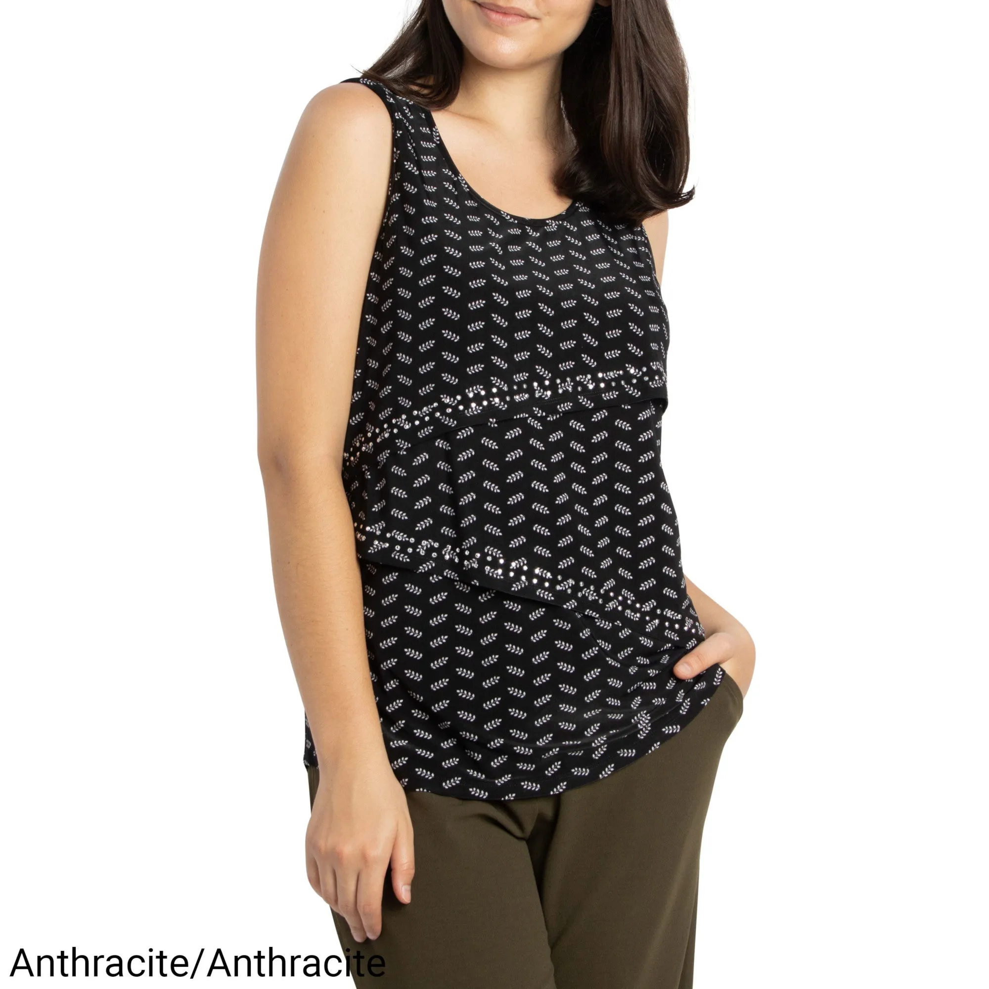 Classic Editions Women's Ruffle-Front Printed Cami - S-XXL sold by Giant Tiger