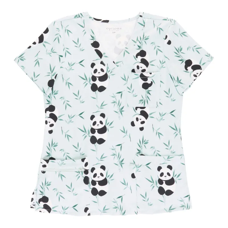 Options Women's Printed Textured V-Neck Scrub Top made by Giant Tiger