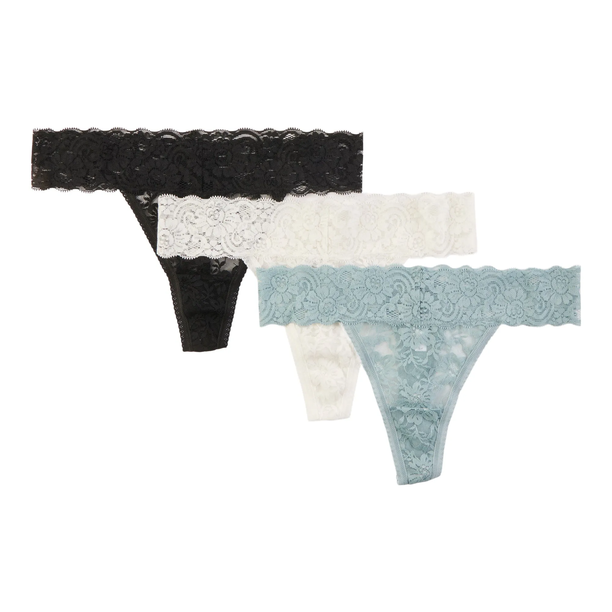 Women's Stretch Lace Thongs, 3-Pack sold by Giant Tiger
