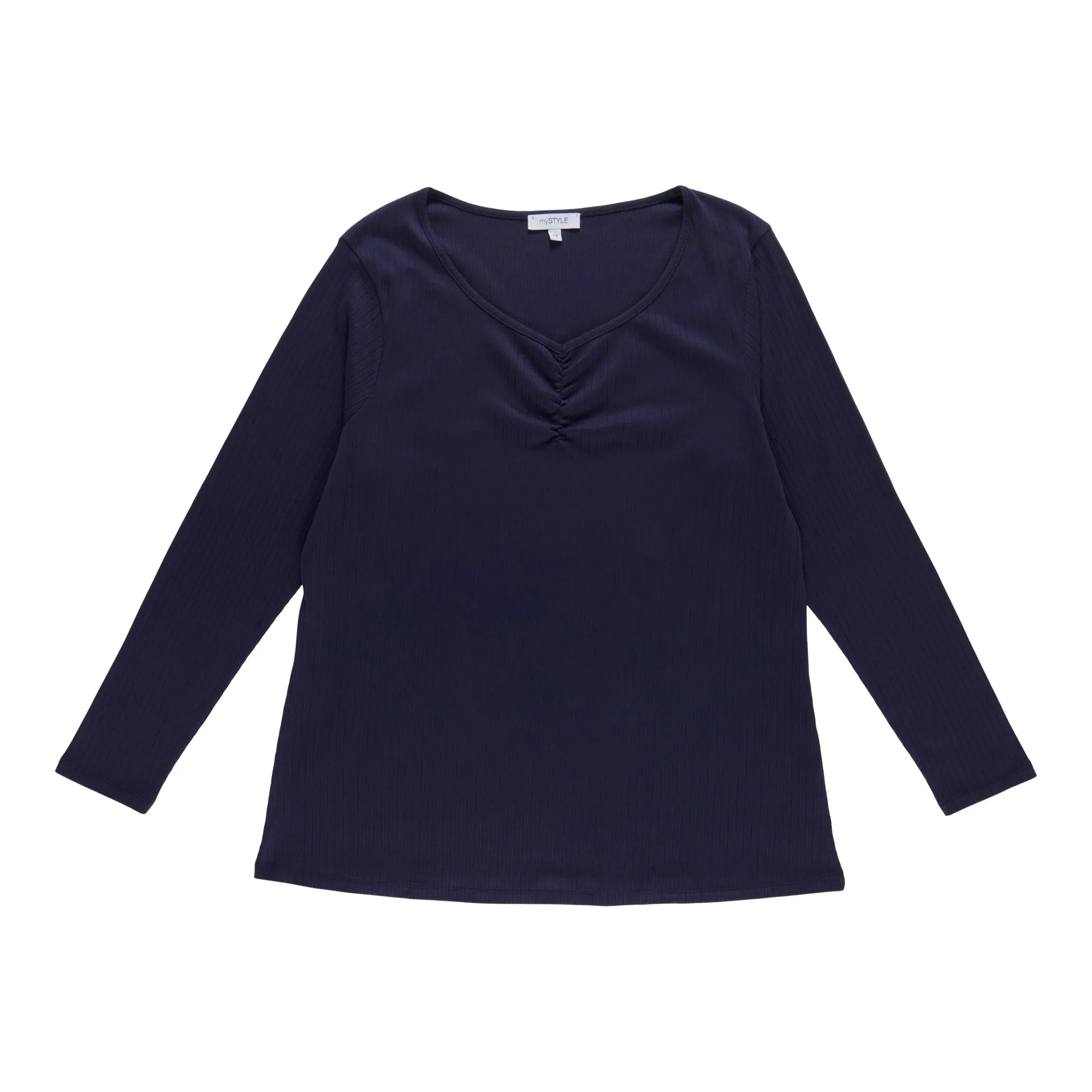 mySTYLE Women's Plus Ruched Front Ribbed Long Sleeve T-Shirt sold by Giant Tiger product image thumbnail 2