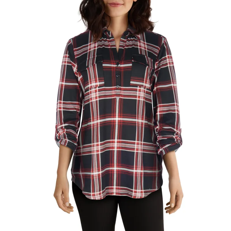 mySTYLE Women's Printed Plaid Top sold by Giant Tiger