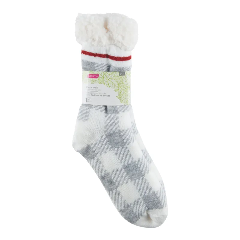 Women's Plaid Sherpa Socks sold by Giant Tiger