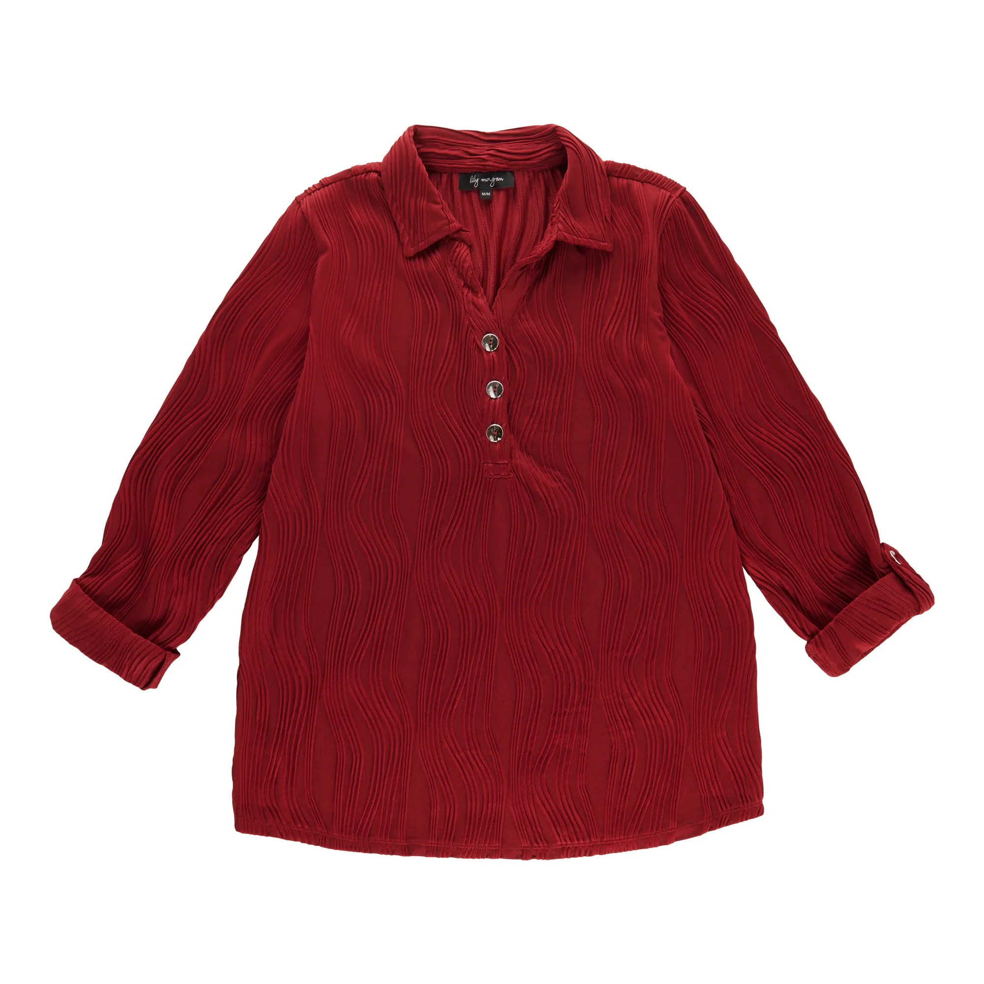 lily morgan Women's Collared Elbow Sleeve Blouse sold by Giant Tiger