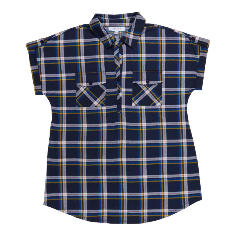 mySTYLE Women's Quest Plaid Cap Sleeve Top sold by Giant Tiger