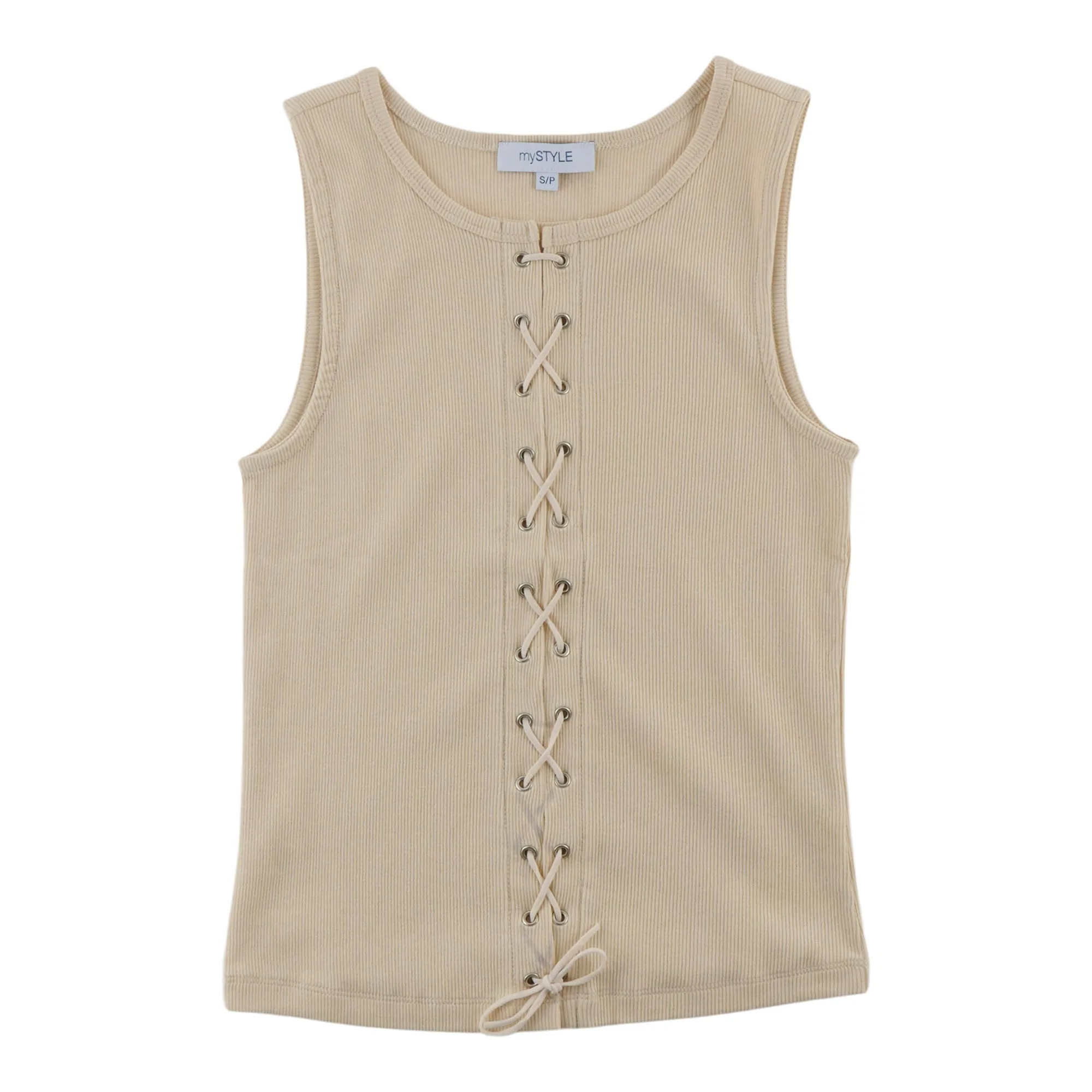 mySTYLE Women's Lace Up Ribbed Tank sold by Giant Tiger product image thumbnail 2