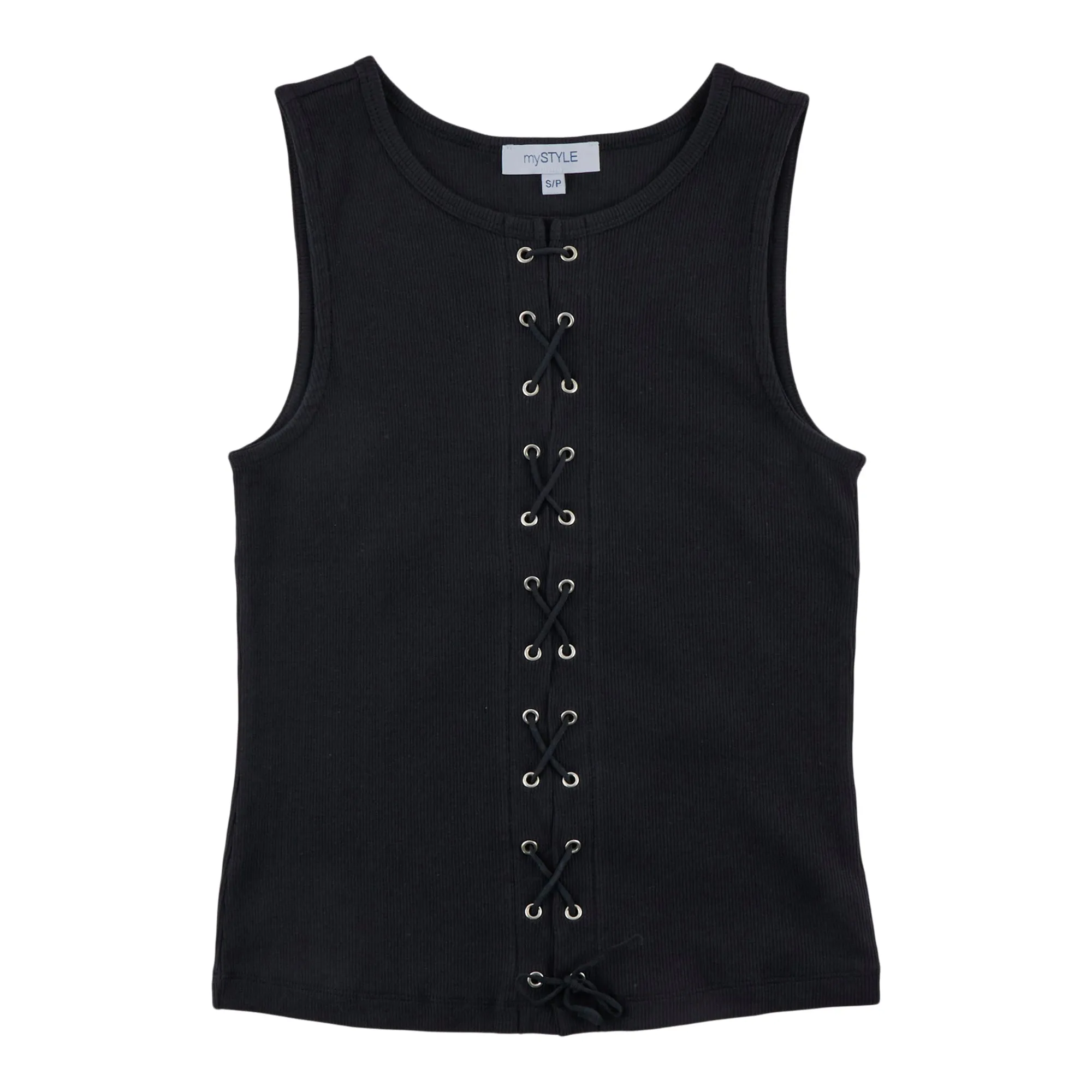 mySTYLE Women's Lace Up Ribbed Tank sold by Giant Tiger