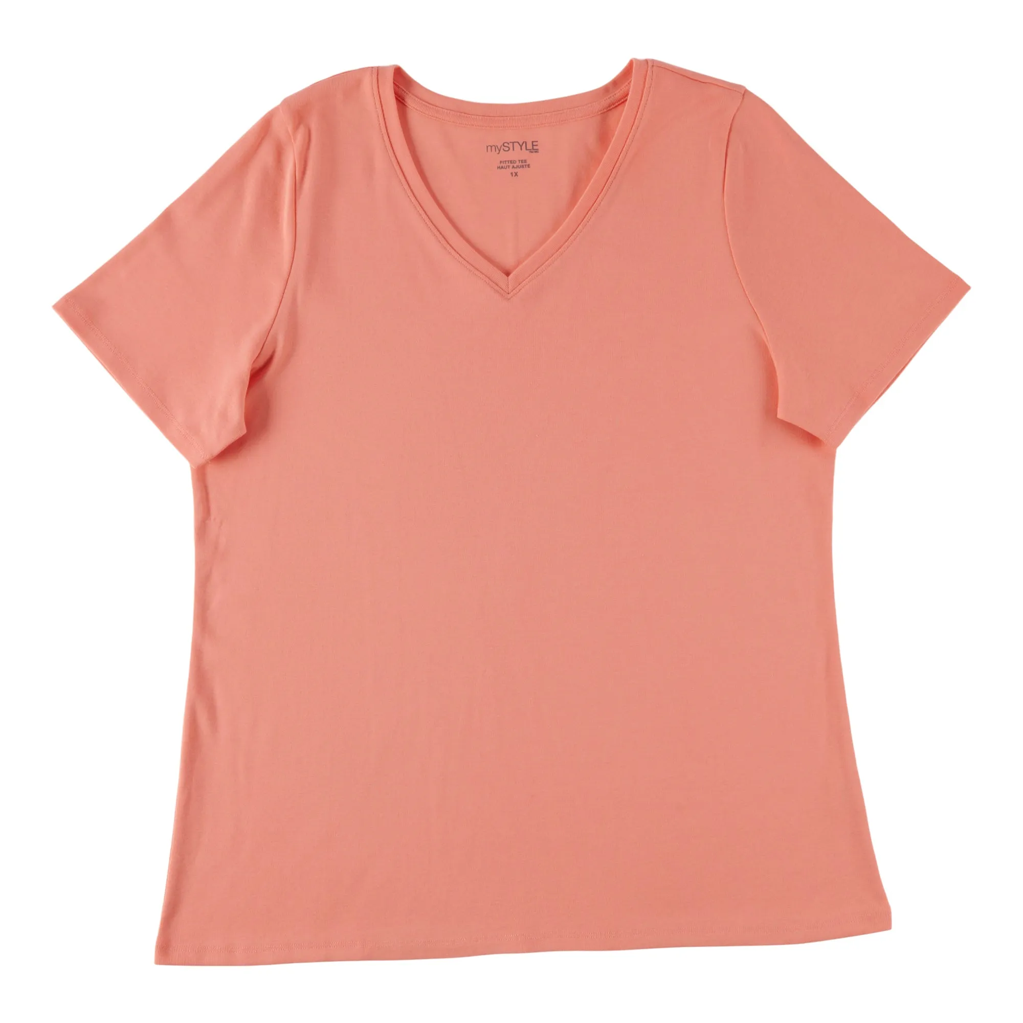 mySTYLE Women's Plus V-Neck Fitted T-Shirt sold by Giant Tiger product image thumbnail 2
