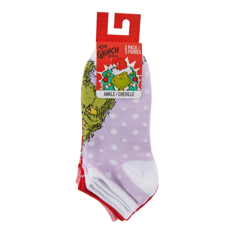 The Grinch Women's Ankle Socks, 3-Pack sold by Giant Tiger