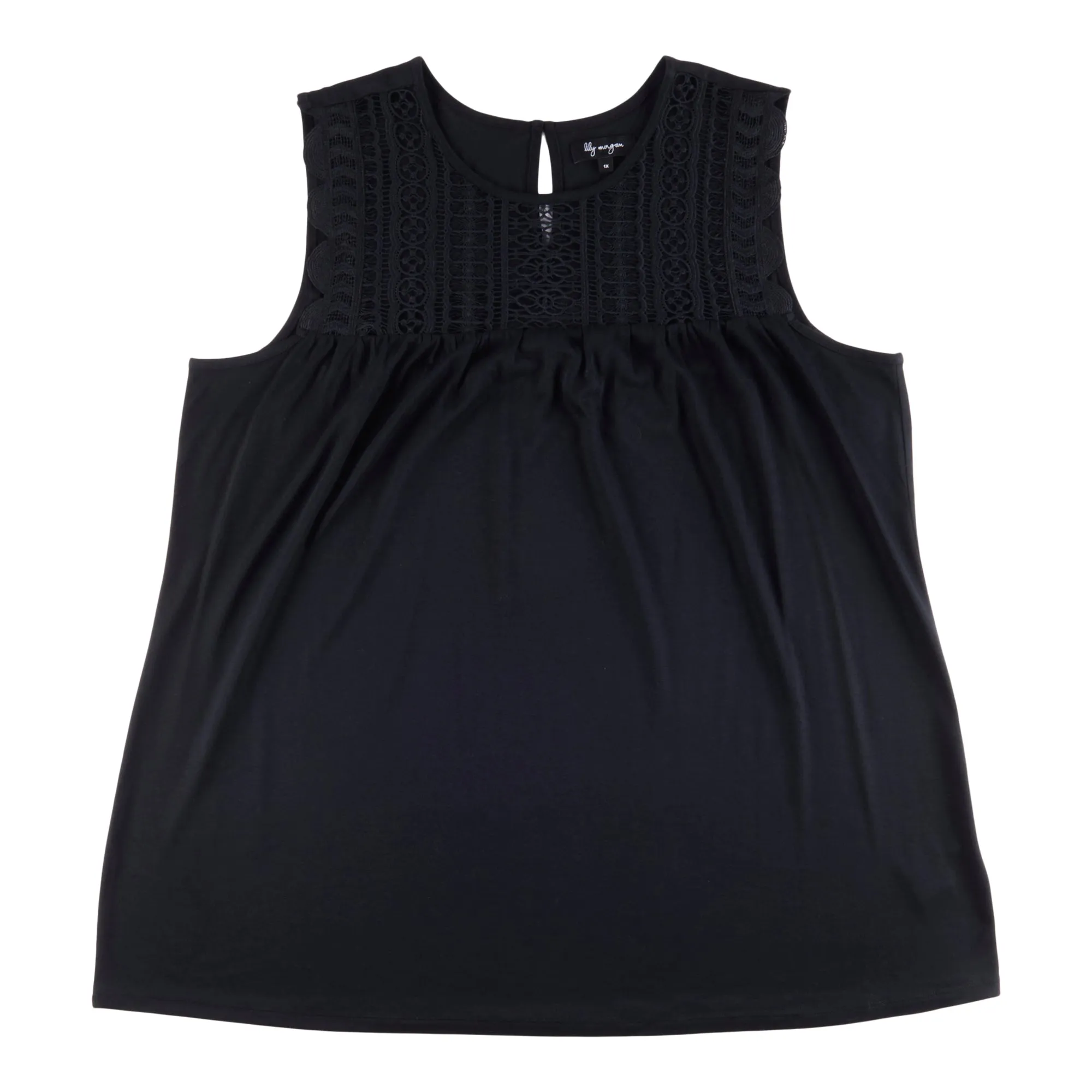 lily morgan Women's Plus Tropical Crochet Sleeveless Top sold by Giant Tiger