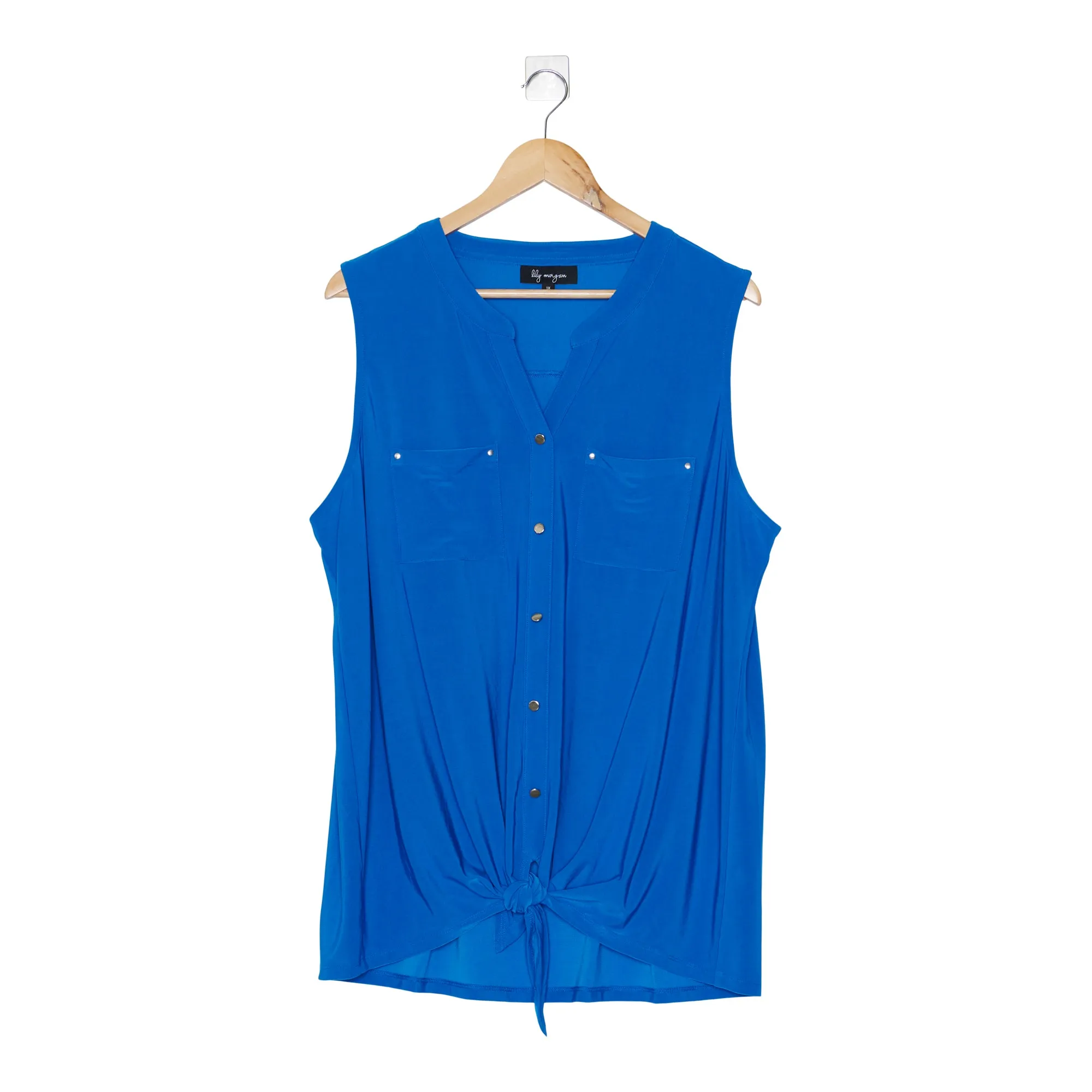 lily morgan Women's Plus Tie Front Top sold by Giant Tiger product image thumbnail 4