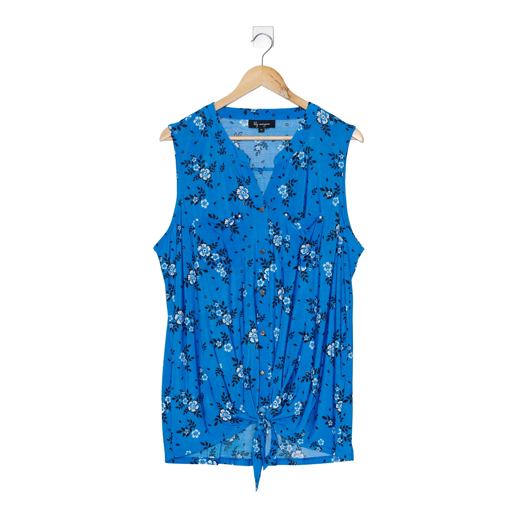 lily morgan Women's Plus Tie Front Top sold by Giant Tiger product image thumbnail 3