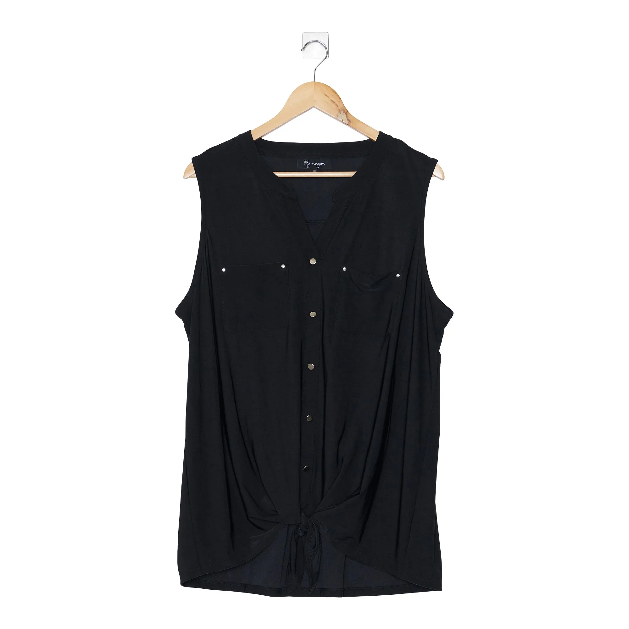 lily morgan Women's Plus Tie Front Top sold by Giant Tiger