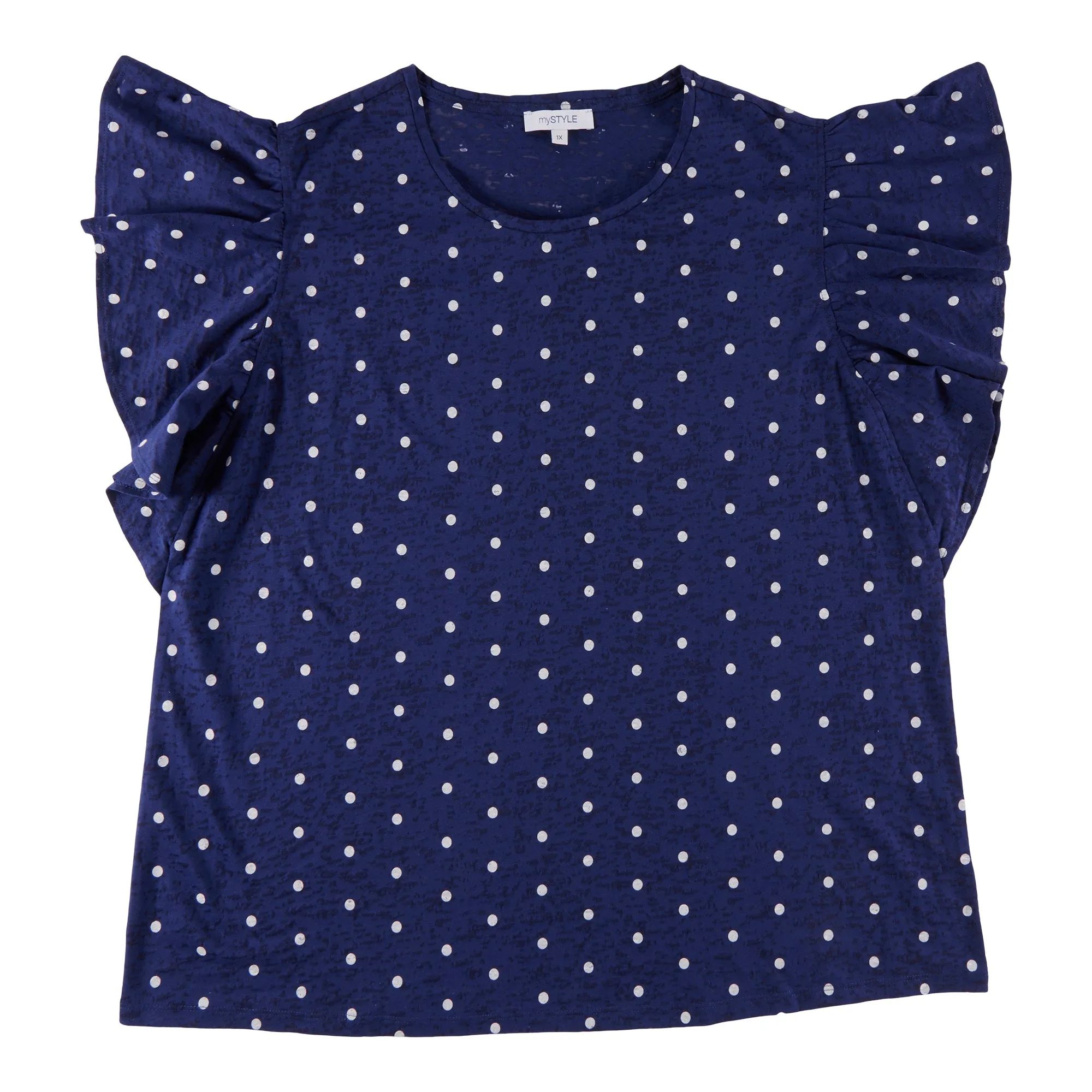 mySTYLE Women's Plus Country Cool Printed Burnout Ruffle T-Shirt sold by Giant Tiger product image thumbnail 2