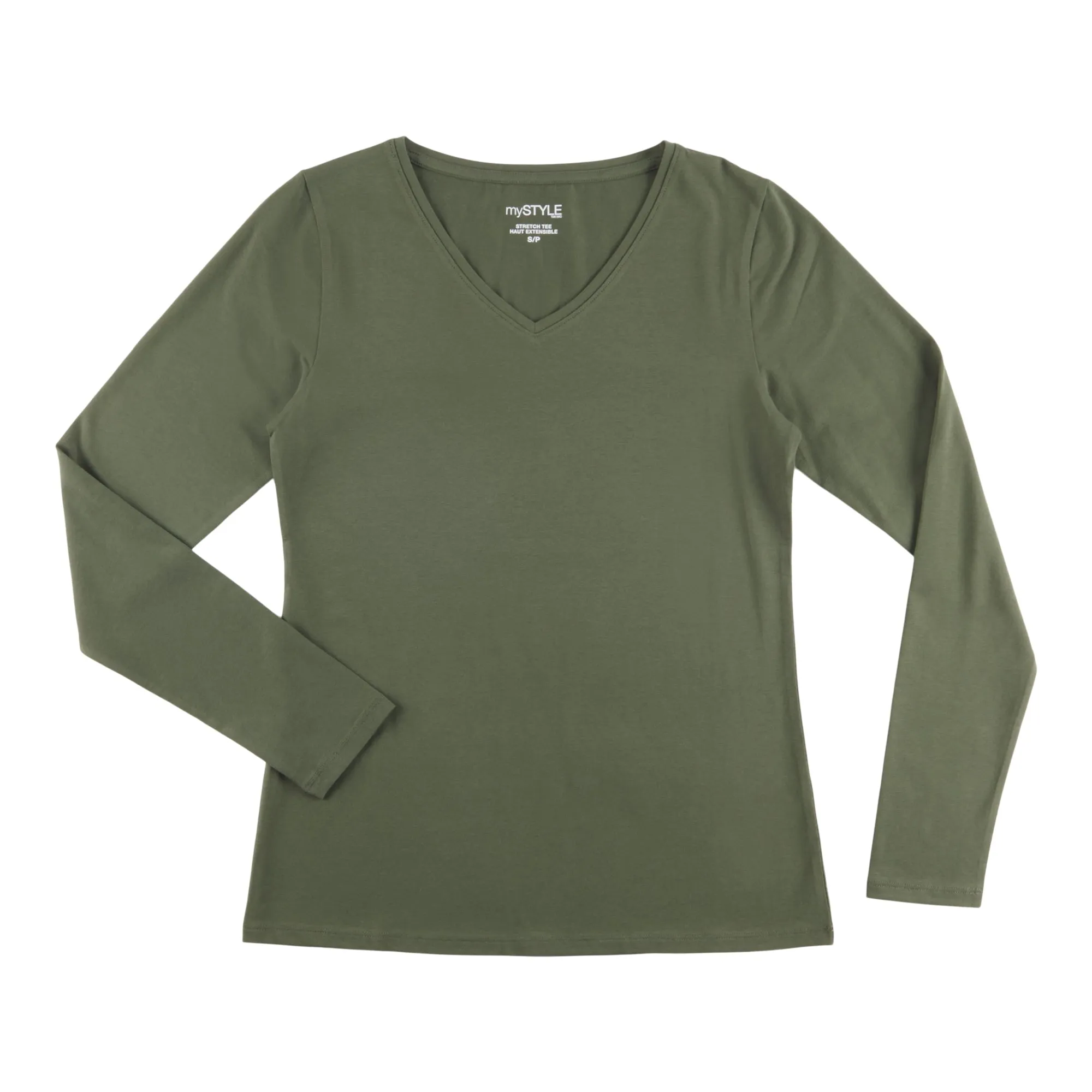 mySTYLE Women's Seasonal Solid Long Sleeve V-Neck Stretch Tee sold by Giant Tiger product image thumbnail 2