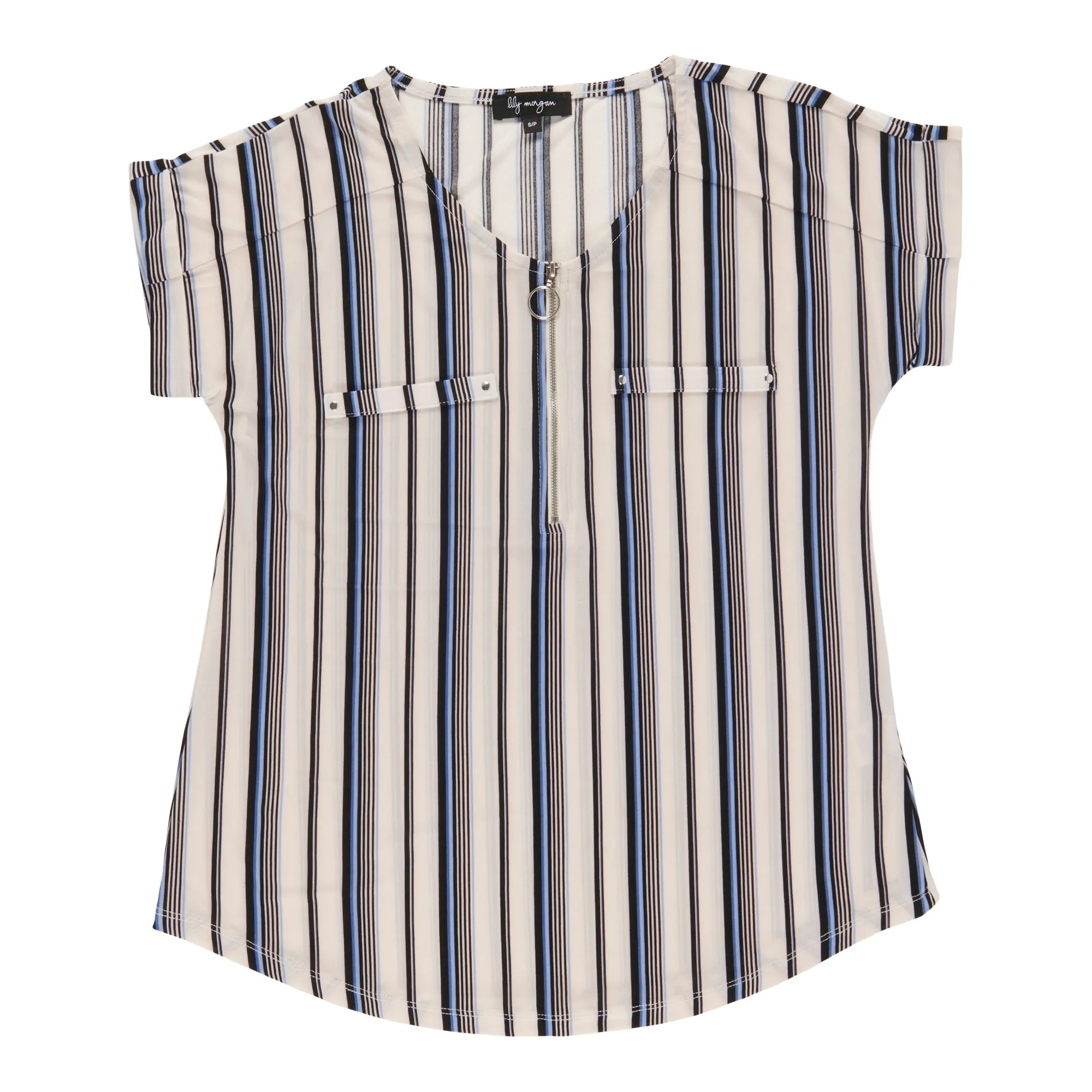 lily morgan Women's V-Neck Zip Front Blouse sold by Giant Tiger product image thumbnail 4