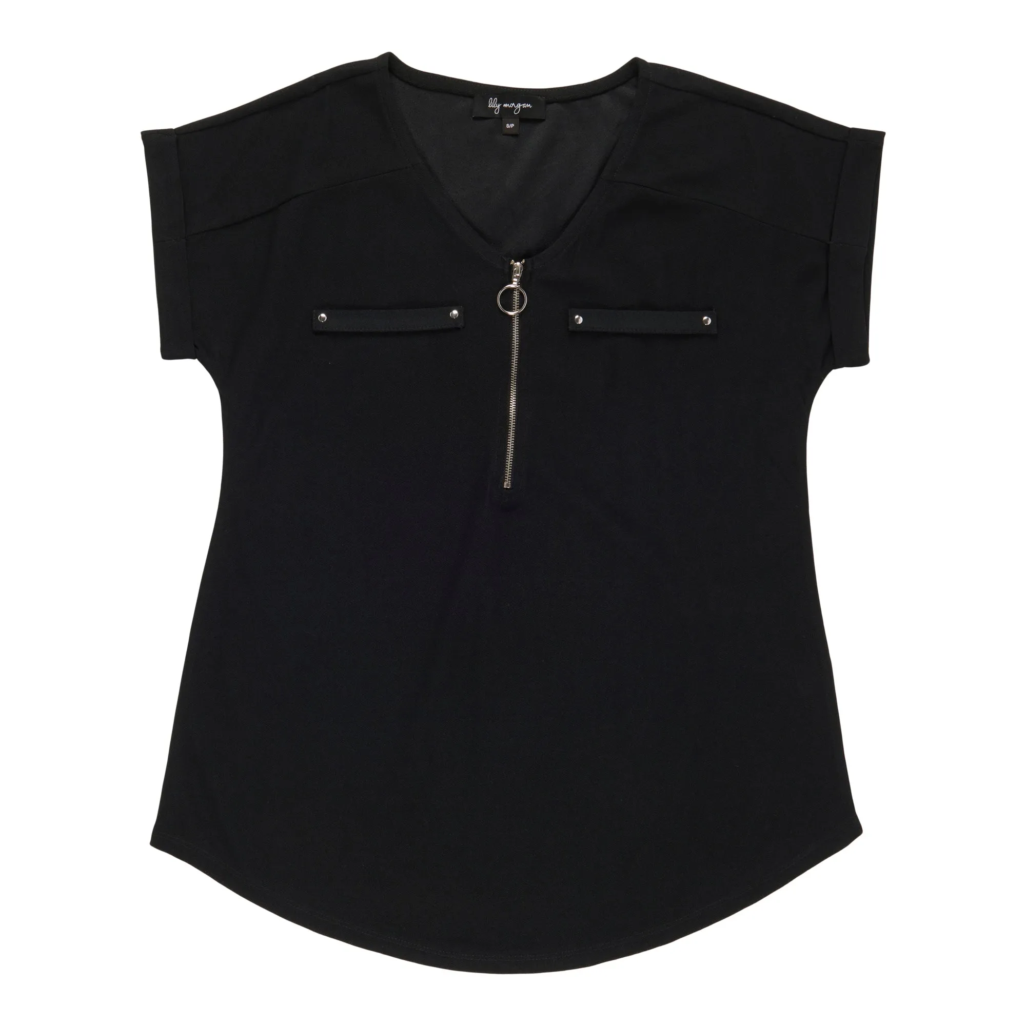 lily morgan Women's V-Neck Zip Front Blouse sold by Giant Tiger