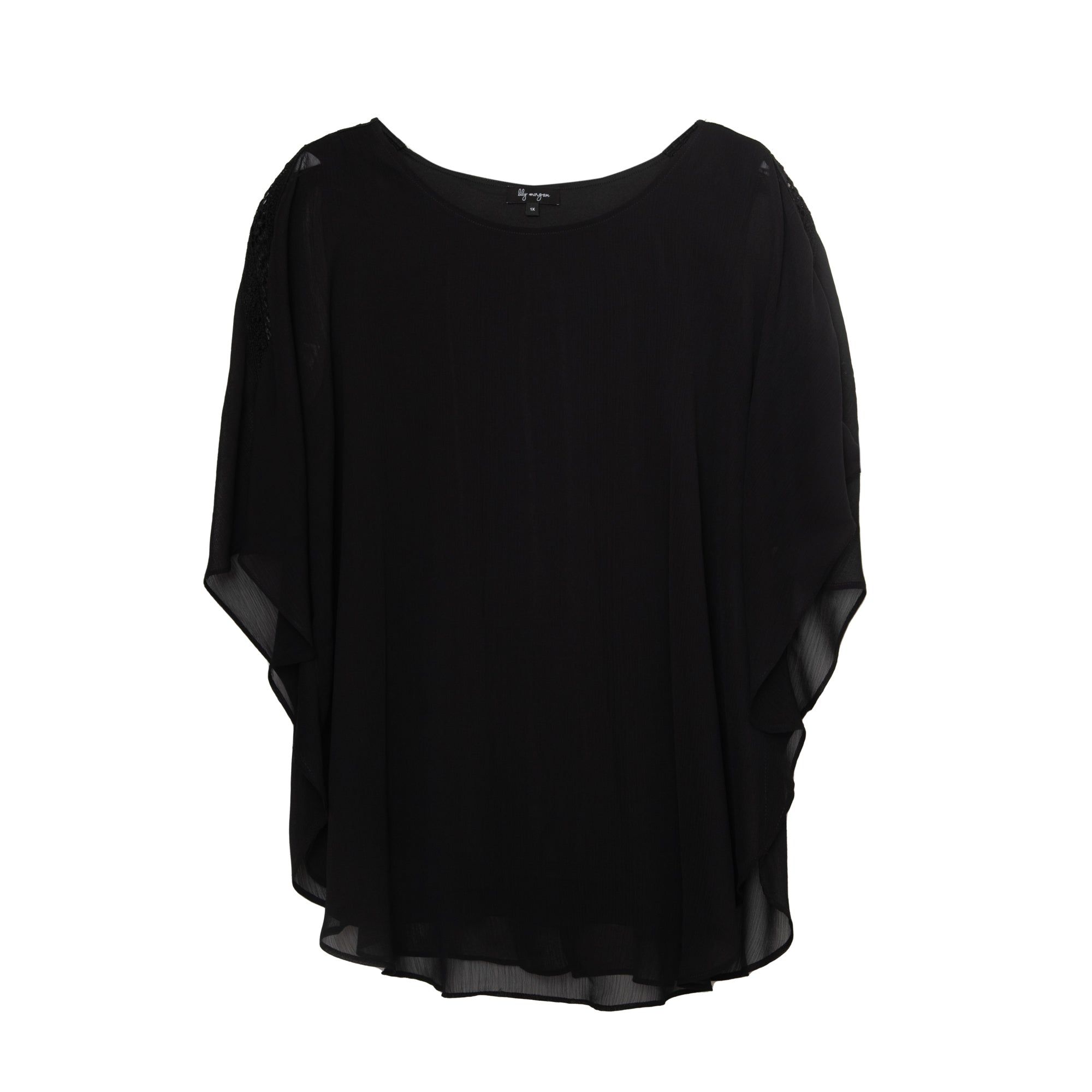 lily morgan Women's Plus Solid Overlay Blouse sold by Giant Tiger