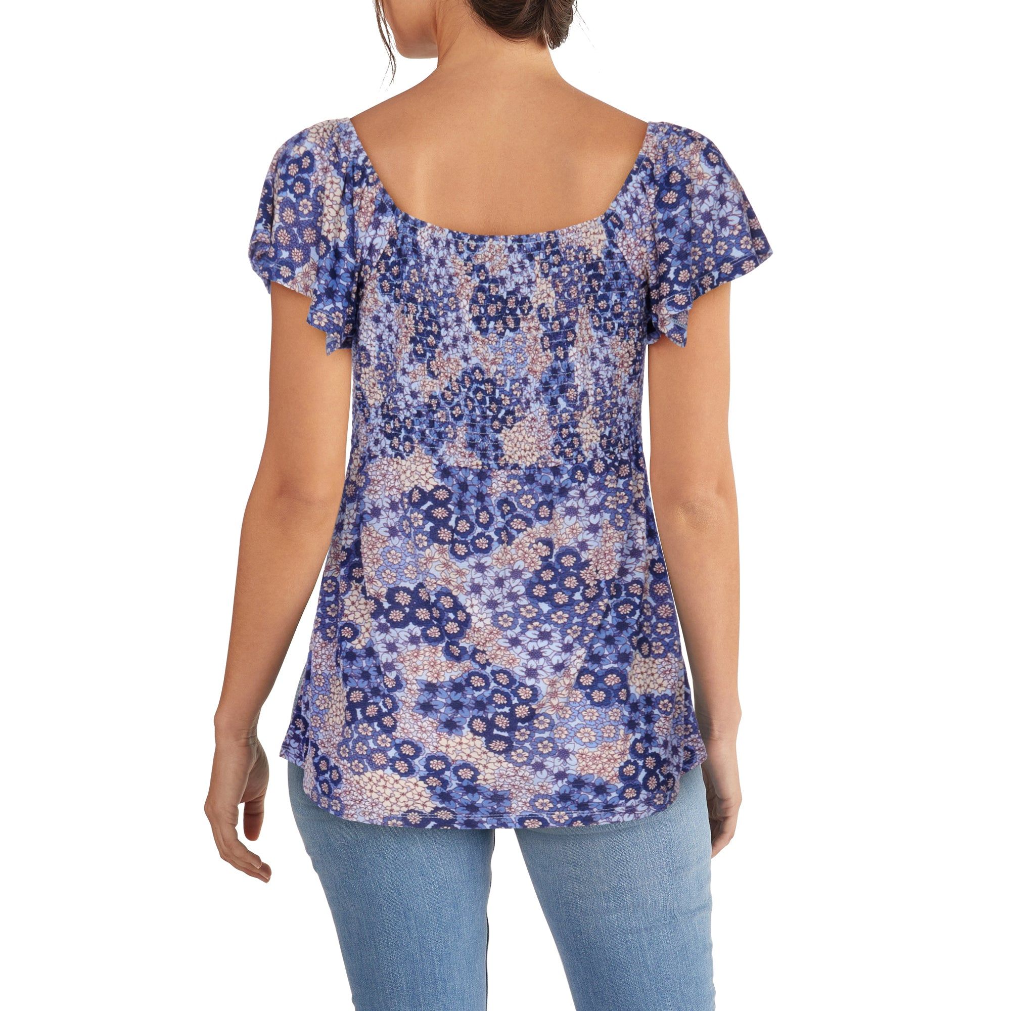 mySTYLE Women's Street Smart Printed Flutter Sleeve Babydoll Top sold by Giant Tiger product image thumbnail 4