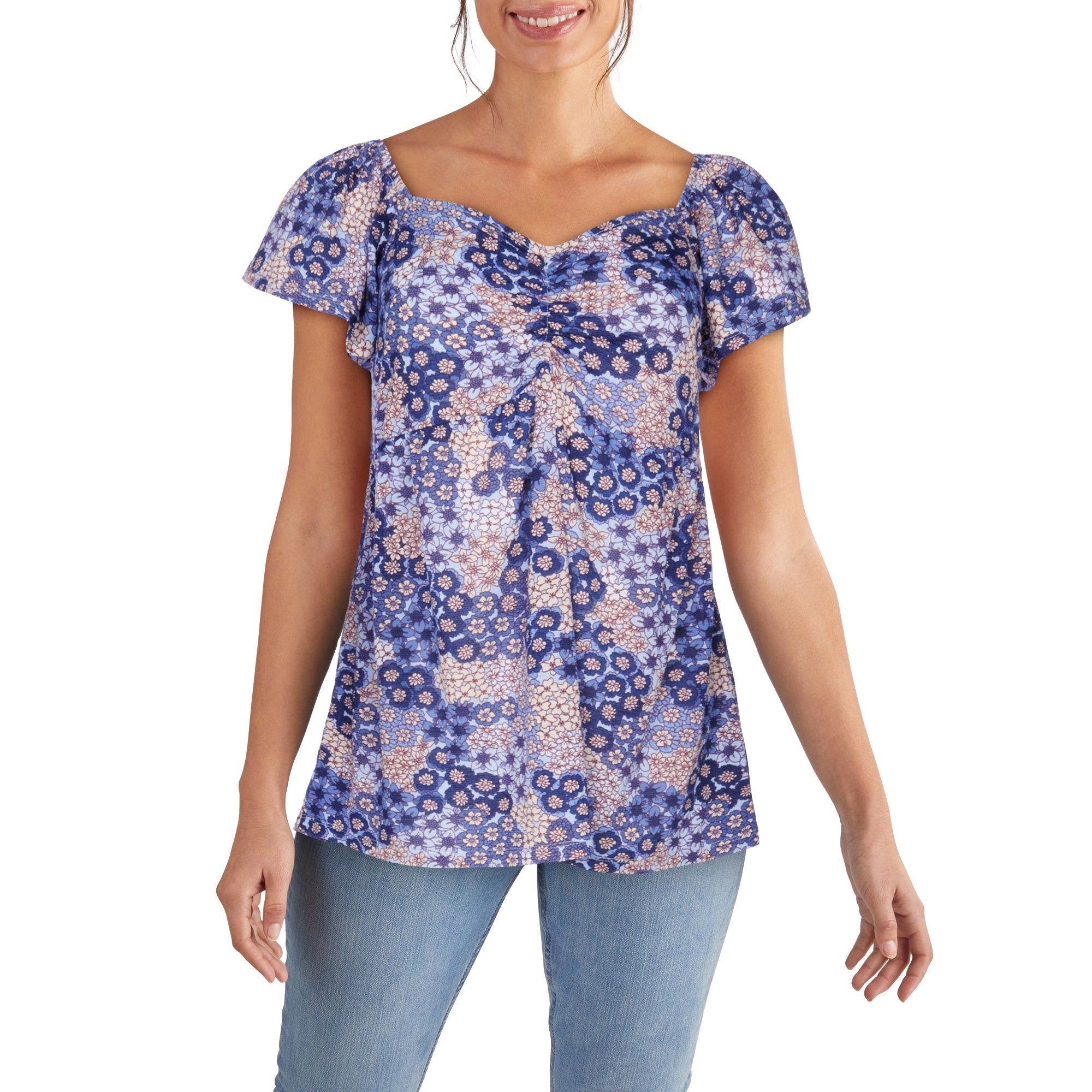 mySTYLE Women's Street Smart Printed Flutter Sleeve Babydoll Top sold by Giant Tiger product image thumbnail 3