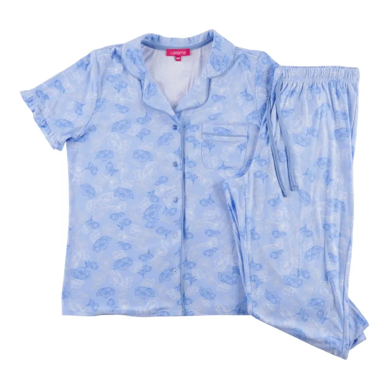 Carisma Women's Simply Dreaming Peachy Tailored Capri Set, Blue, 2-Piece sold by Giant Tiger