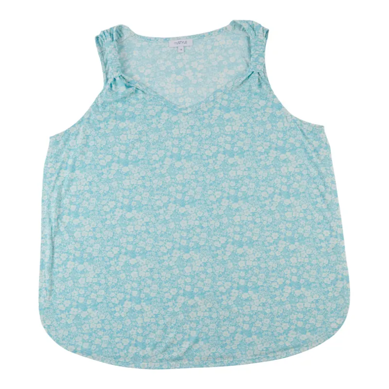 mySTYLE Women's Plus Seaside Linen Tank Top sold by Giant Tiger
