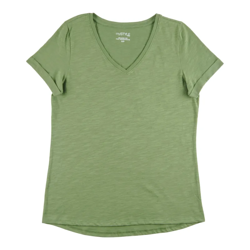 mySTYLE Women's Seasonal V-Neck Slub T-Shirt sold by Giant Tiger