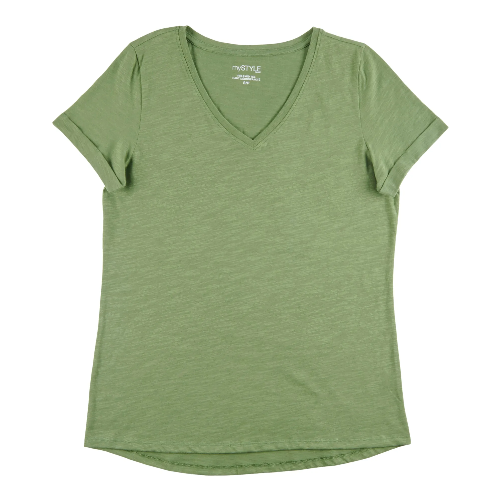 mySTYLE Women's Seasonal V-Neck Slub T-Shirt sold by Giant Tiger