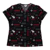 White Cross Women's Scrub Top with Woodland Animal Print sold by Giant Tiger